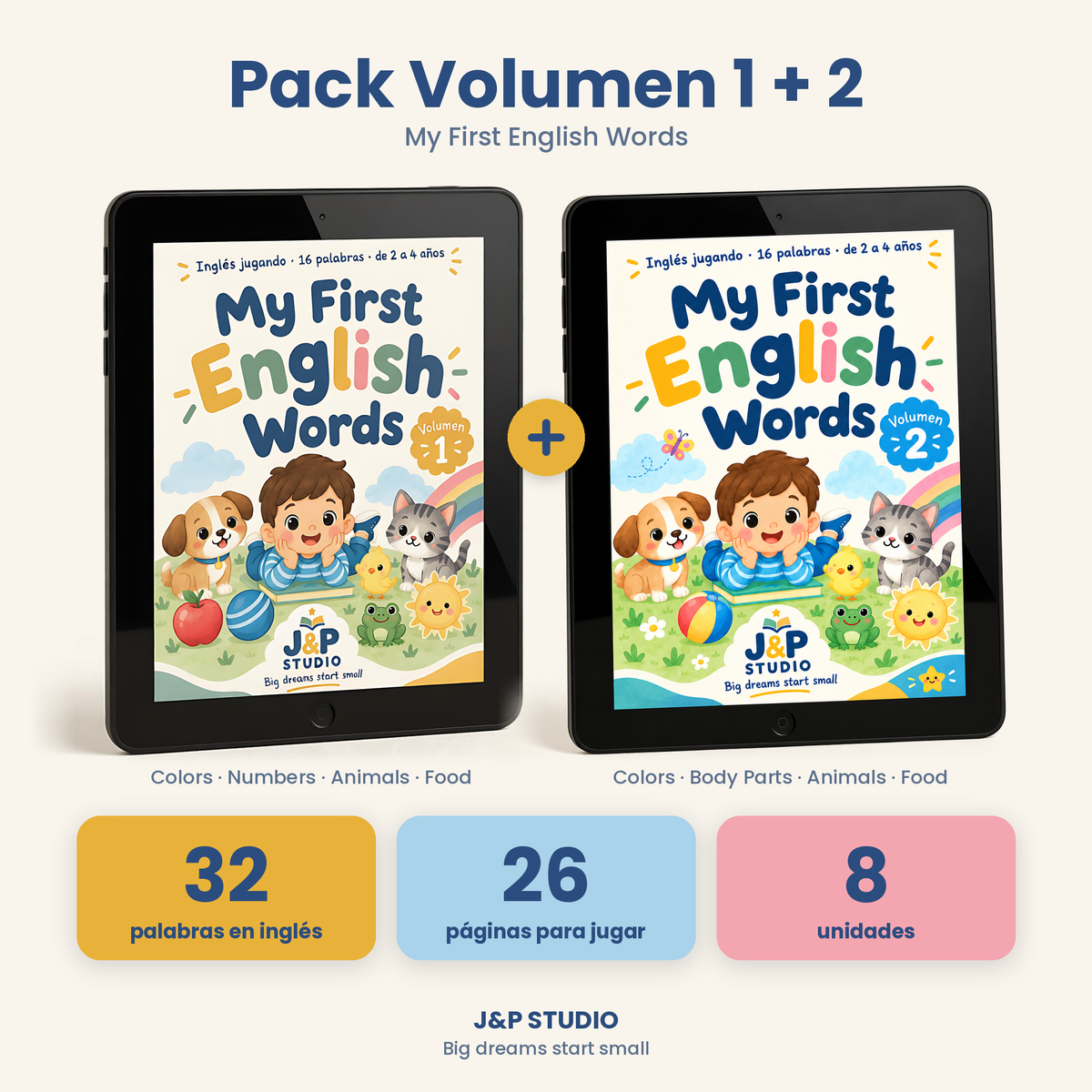 Pack My First English Words: Volumen 1 + 2